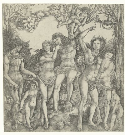 Alegoria do amor com casais de amor e Amor na paisagem de Christoforo di Michele Robetta