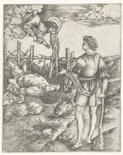 Deus fala a Caim de pé por cadáver de Abel de Christoforo di Michele Robetta