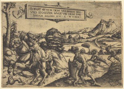 Alegoria de "Orgulho vai antes da destruição...": Um cavalheiro e uma dama a cavalo de Christoph Bockstorfer