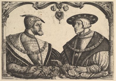 Imperadores Carlos V e Fernando I, ca. 1531. de Christoph Bockstorffer