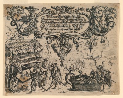 Página de título de Neüw Grotteßken Buch (novo livro grotesco) de Christoph Jamnitzer