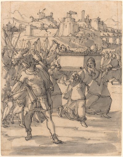 Josué e os israelitas diante dos muros de Jericó de Christoph Murer