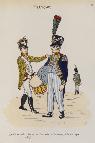 Um baterista e mestre Baker da Guarda da Prefeitura de Hamburgo, c.1806 de Christoph Suhr