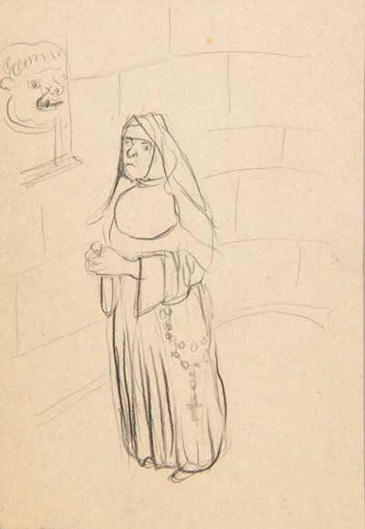 Esboço de uma freira de Christoph Voll