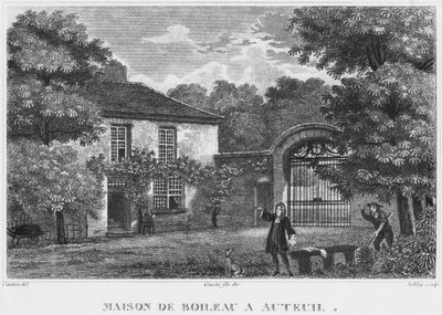 Casa de Nicolas Boileau, conhecida como Boileau-Despreaux, em Auteuil, Paris, gravada por Ashby (século XIX) de Christophe Civeton