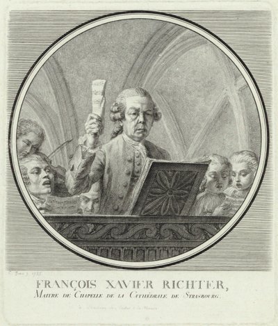 Retrato do compositor Franz Xaver Richter 1709-1789, 1785. de Christophe Guerin