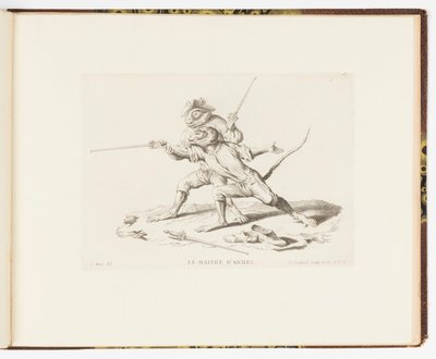 Placa 7, O mestre de armas, palhaçadas de macacos ou diferentes ações da vida humana representadas por macacos de Christophe Huet