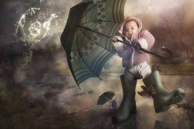 Um dia de chuva divertido para o bebé de Christophe Kiciak
