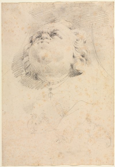 Esboço de uma cabeça após a Fonte de Netuno de Giambologna, c. 1654. de Christophe Veyrier