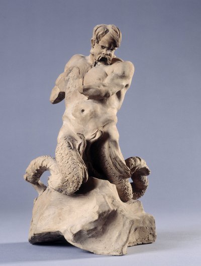 Tritão. Escultura em pedra. de Christophe Veyrier