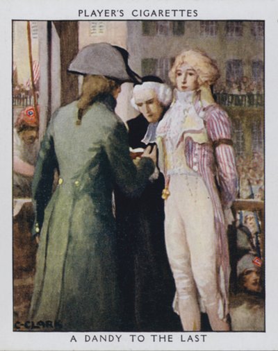 Um Dandy to the Last, como Sansão, o carrasco, pergunta se ele poderia remover o cravat do aristocrata (cor litho) de Christopher (after) Clark