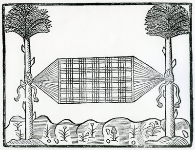 Uma rede da "História Geral das Índias" 1547 de Christopher Columbus