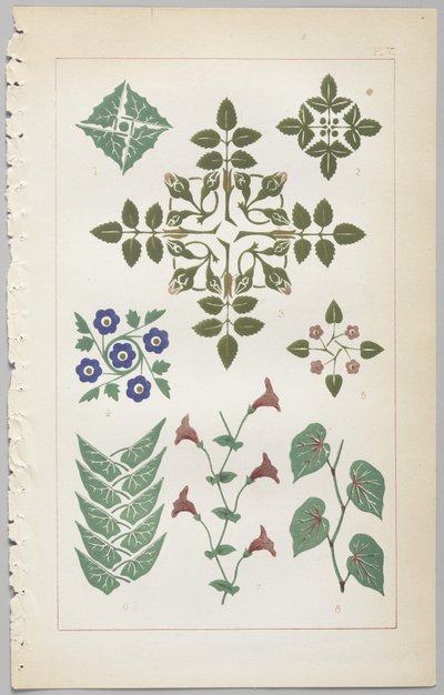 A arte do design decorativo: com um apêndice, dando as horas do dia em que as flores abrem, publicado pela Day & Son, Londres, 1862 de Christopher Dresser