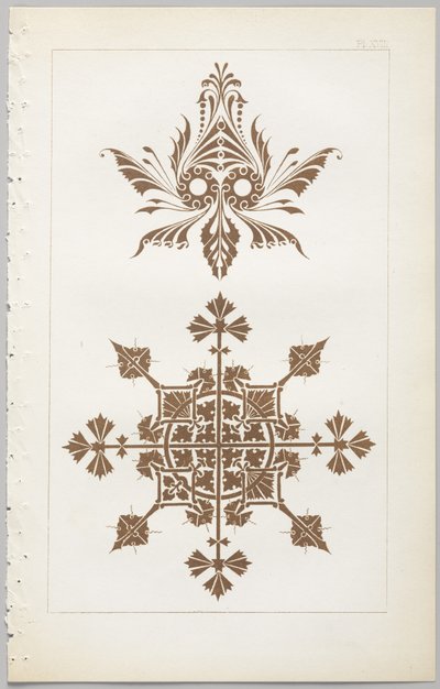 A arte do design decorativo: com um apêndice, dando as horas do dia em que as flores abrem, publicado pela Day & Son, Londres, 1862 de Christopher Dresser