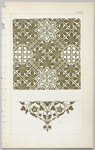 A arte do design decorativo: com um apêndice, dando as horas do dia em que as flores abrem, publicado pela Day & Son, Londres, 1862 de Christopher Dresser