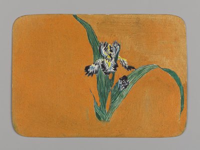 Cartão pequeno com íris, ca. 1880. Aguarela e tinta metálica de Christopher Grant La Farge
