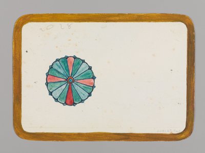 Pequeno cartão com crisântemo estilizado, ca. 1880. Aguarela, tinta preta e tinta metálica de Christopher Grant La Farge