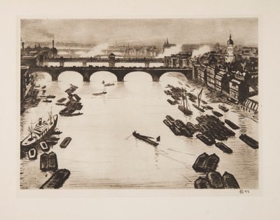 Pontes de Londres, pub. 1924. de Christopher Richard Wynne Nevinson