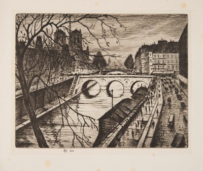 Notre Dame, os cais de Paris, pub. 1931. de Christopher Richard Wynne Nevinson