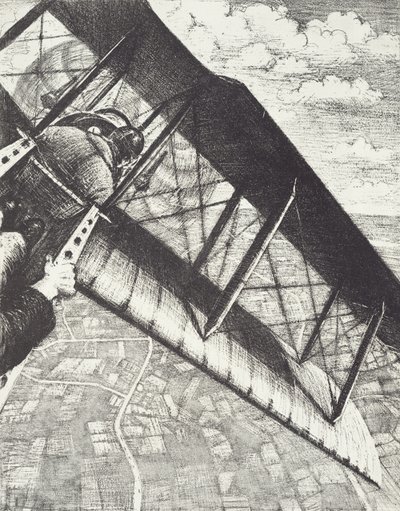 Bancário a 4000 pés, c. 1918 (lito) de Christopher Richard Wynne Nevinson