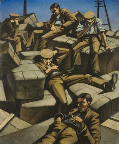 Cachorro cansado, c.1916 (óleo sobre tela) de Christopher Richard Wynne Nevinson