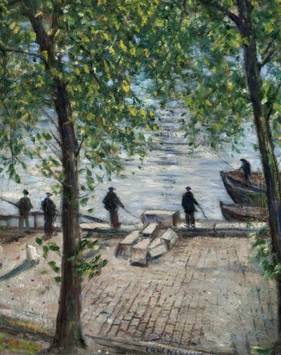 Pescadores no Sena, 1939 de Christopher Richard Wynne Nevinson