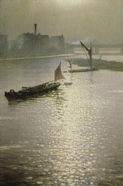 Da Ponte de Waterloo: Sun Bursting através do nevoeiro, c.1924 de Christopher Richard Wynne Nevinson