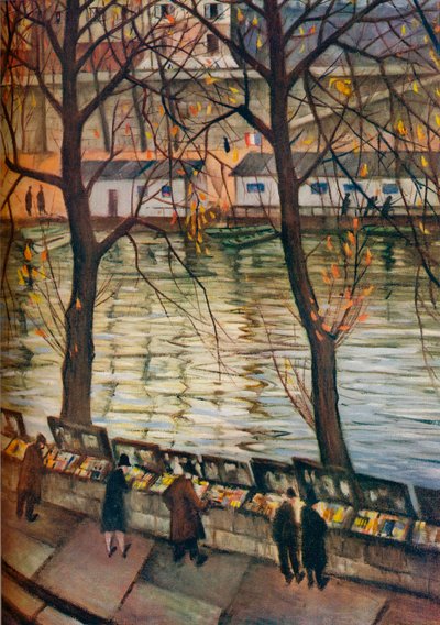 Os bibliófilos. Um dia de outono em Paris, c1930 de Christopher Richard Wynne Nevinson