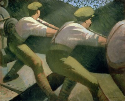 Carregando uma arma nas trincheiras, 1918 de Christopher Richard Wynne Nevinson