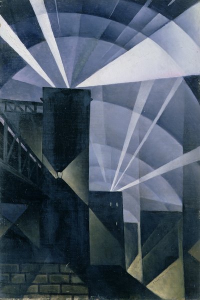 Os primeiros holofotes em Charing Cross de Christopher Richard Wynne Nevinson