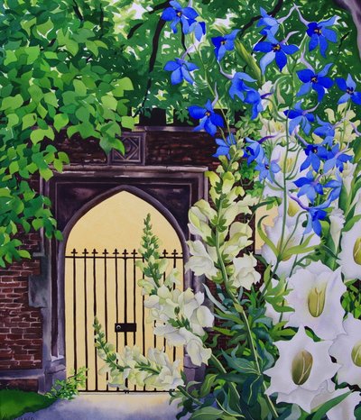 Flores por um portal iluminado pelo sol, 2008 (wc no papel) de Christopher Ryland