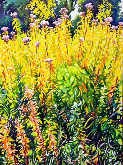 Riverside Late Summer (aguarela sobre papel) de Christopher Ryland