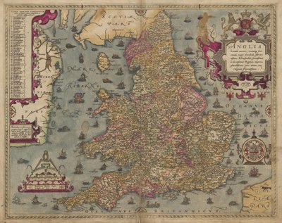 Anglia: Inglaterra e País de Gales, 1579 de Christopher Saxton