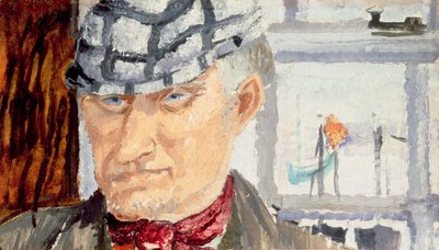 O Pescador, 1928 (óleo em papelão) de Christopher Wood