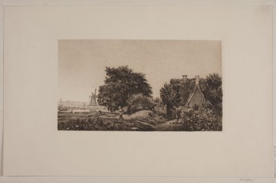 paisagem com moinho de Cilius Johannes Konrad Andersen