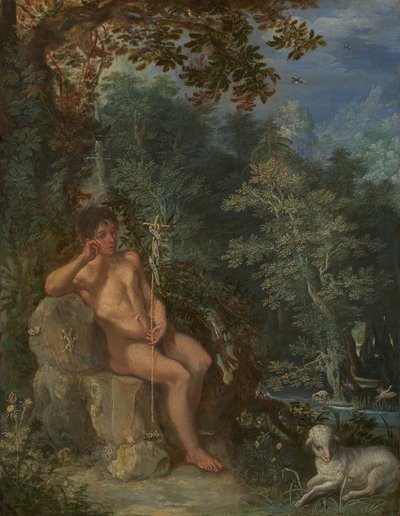 São João Batista no deserto de Circle of Adam Elsheimer