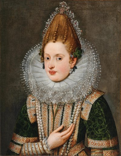 Retrato da arquiduquesa Anna do Tirol de Circle of Frans Pourbus the Younger