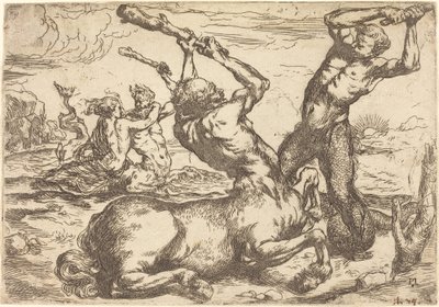 Batalha entre um Centauro e um Tritão de Circle of Jusepe de Ribera