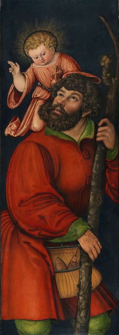 Alemão: Der heilige Christophorus São Cristóvão de Circle of Lucas Cranach the Elder