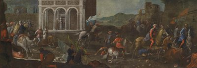   Santa Catarina de Siena defendendo uma cidade contra os turcos de circle of Vittore Carpaccio