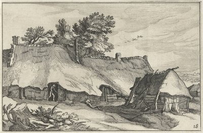 Casa de campo e pequeno celeiro
Paisagens com explorações agrícolas (título da série) de Claes Jansz. Visscher (II)