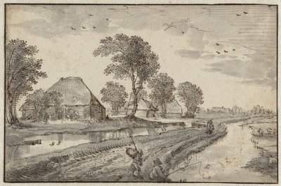 Estrada entre Cursos de Água numa Paisagem de Polder de Claes Jansz. Visscher (II)