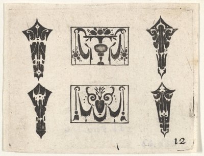 Impressão em preto com dois painéis horizontais e quatro biséis, ca. 1620 de Claes Jansz Visscher