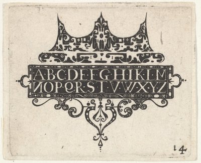 Blackwork Print com o alfabeto, ca. 1620 de Claes Jansz Visscher