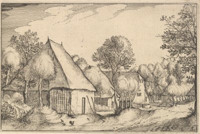 Farmyard, placa 5 das cidades de Regiunculae e vários Ducados de Brabant, ca. 1610 de Claes Jansz Visscher