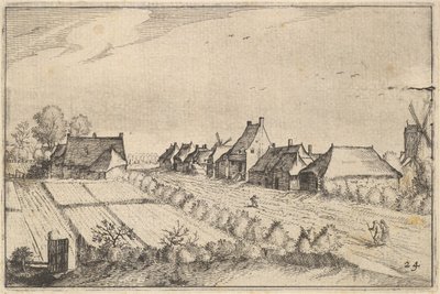 Campos e uma placa de estrada 8 das cidades de Regiunculae e vários Ducados de Brabante, ca. 1610 de Claes Jansz Visscher