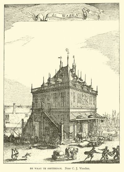 Waag (casa de pesagem) ou Amsterdã de Claes Jansz Visscher