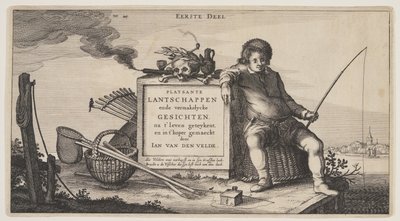 Folha de rosto, de Paisagens (Playsante Lantschappen) de Claes Jansz. Visscher II