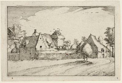Quinta murada, placa onze depois de Quadros de quintas, casas de campo e aldeias rústicas (Praediorum villarum et rusticarum casularum icones) de Claes Jansz. Visscher II