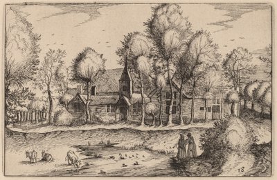 Uma lagoa de Claes Jansz Visscher after Johannes van Doetechum, the Elder after Lucas